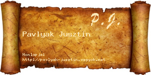 Pavlyak Jusztin névjegykártya